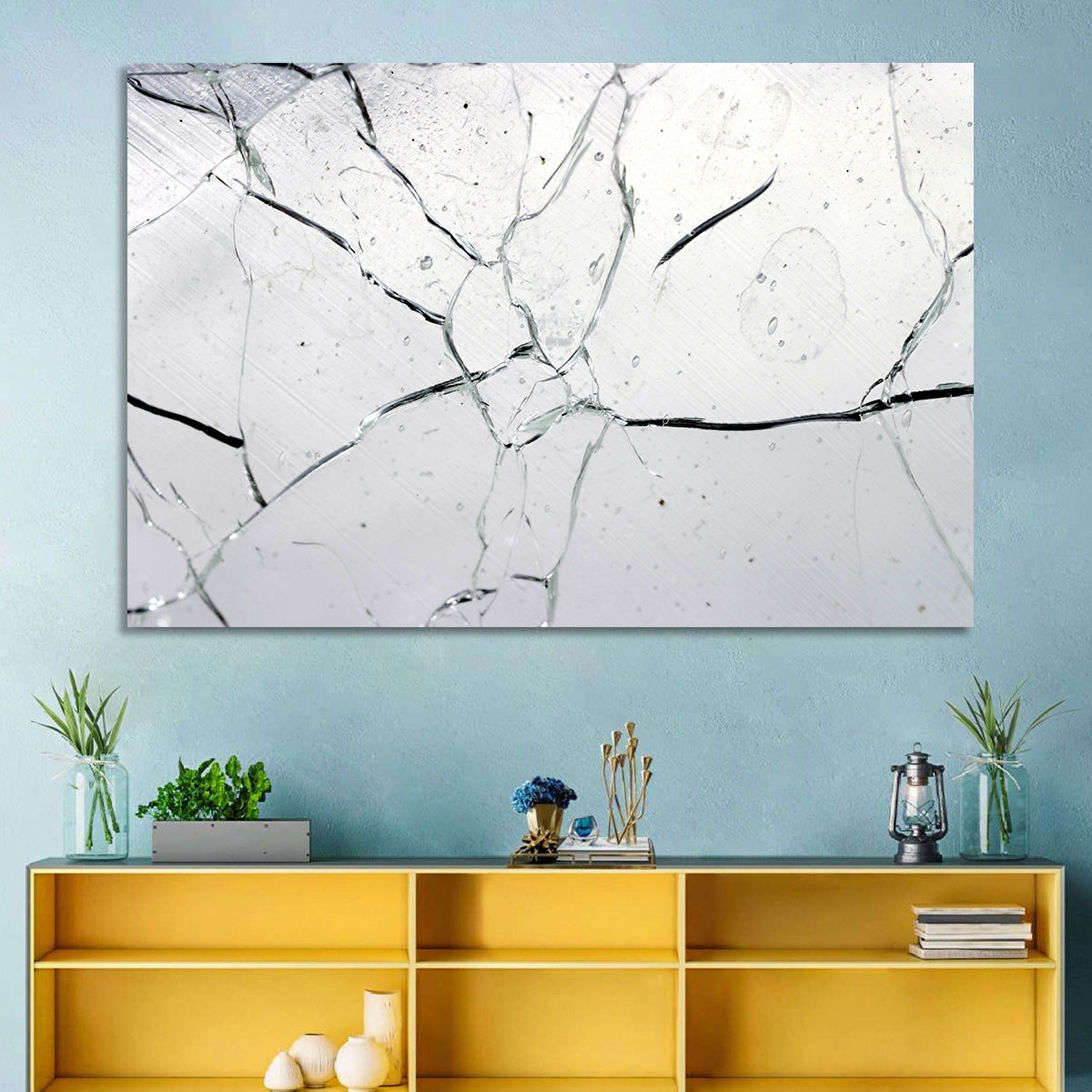 Fractured Glass Macro Study Wall Art