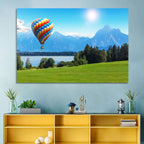 Bavarian Lake with Hot Air Balloon Wall Art