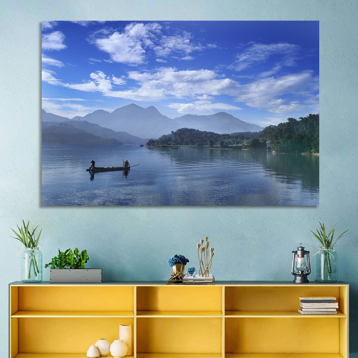 Sun Moon Lake Morning Mist Wall Art