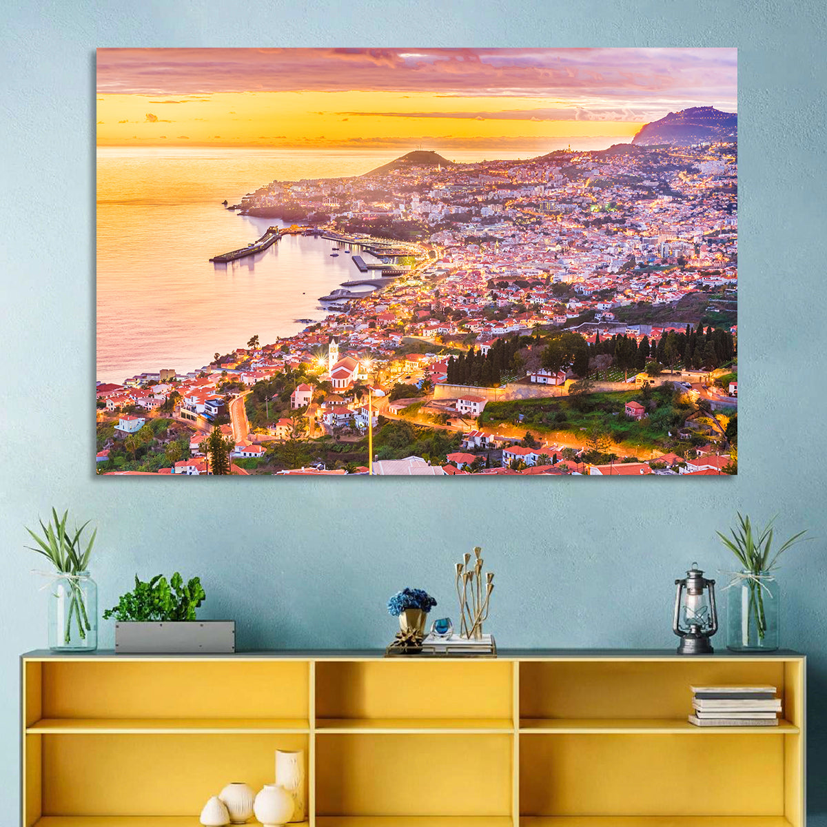 Funchal Harbor at Golden Hour Wall Art