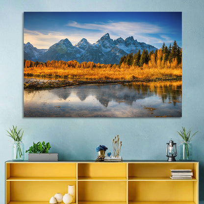 Grand Tetons Golden Reflection Wall Art