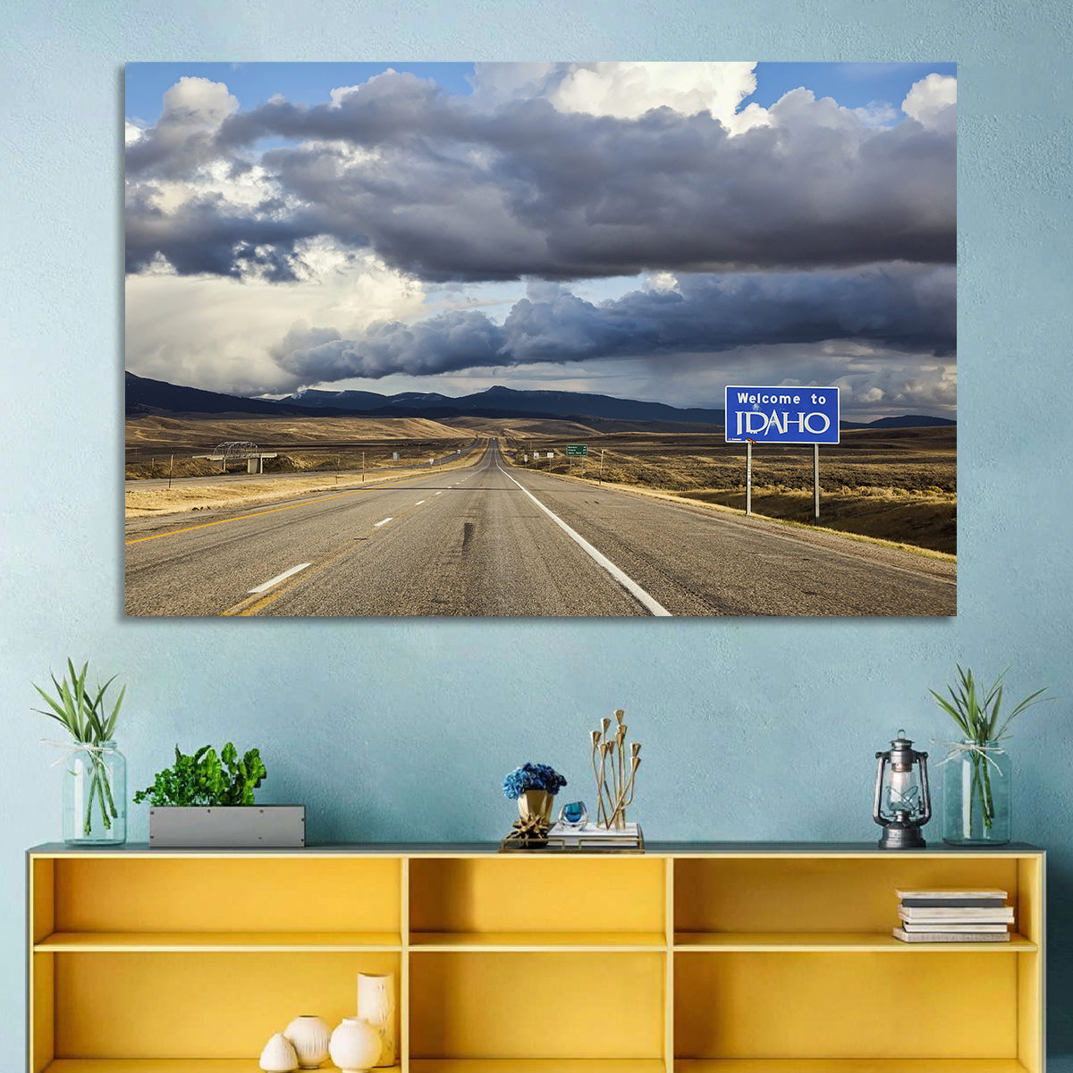 I-15 Idaho Highway Wall Art in a room, landscape