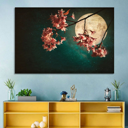 Moonlit Sakura Blossoms Wall Art