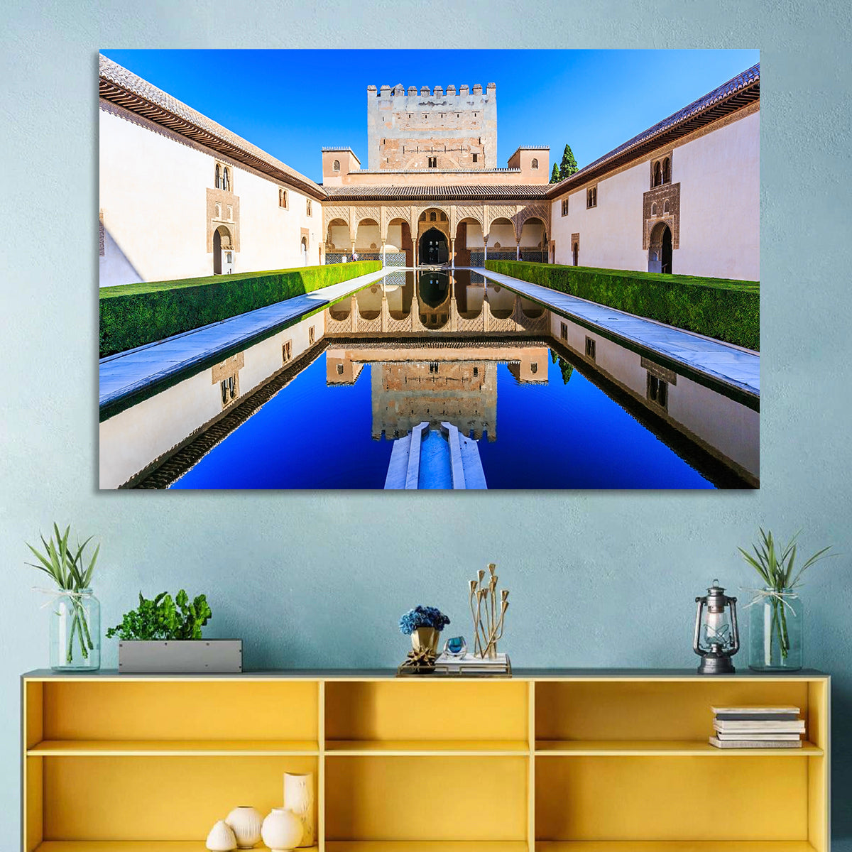 Court of the Myrtles, Alhambra Granada Wall Art in a room, landscape