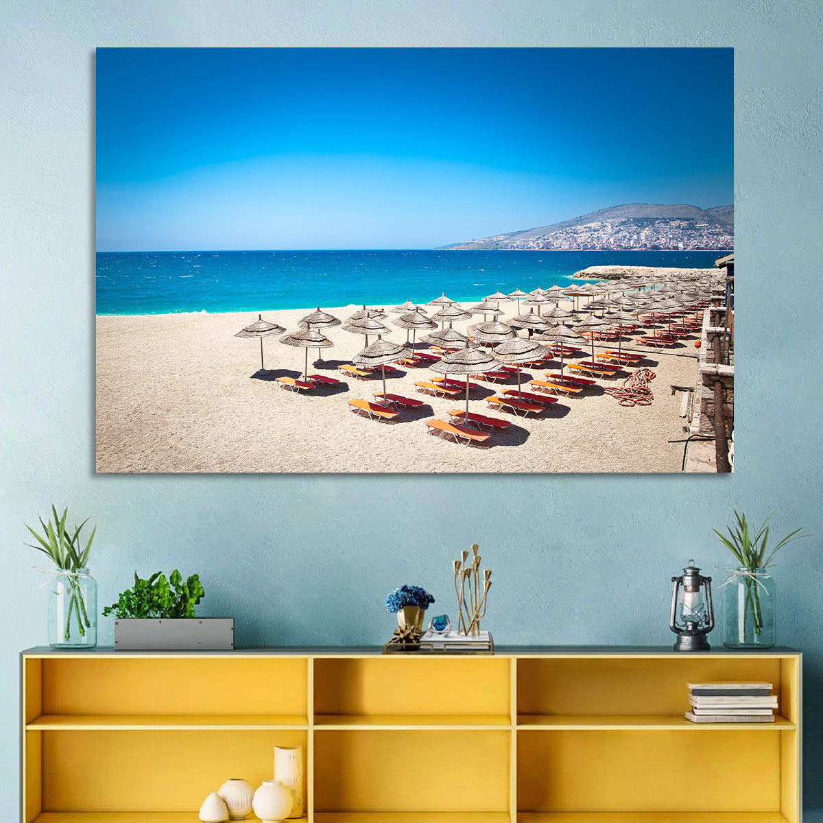 Mango Beach Umbrellas Wall Art