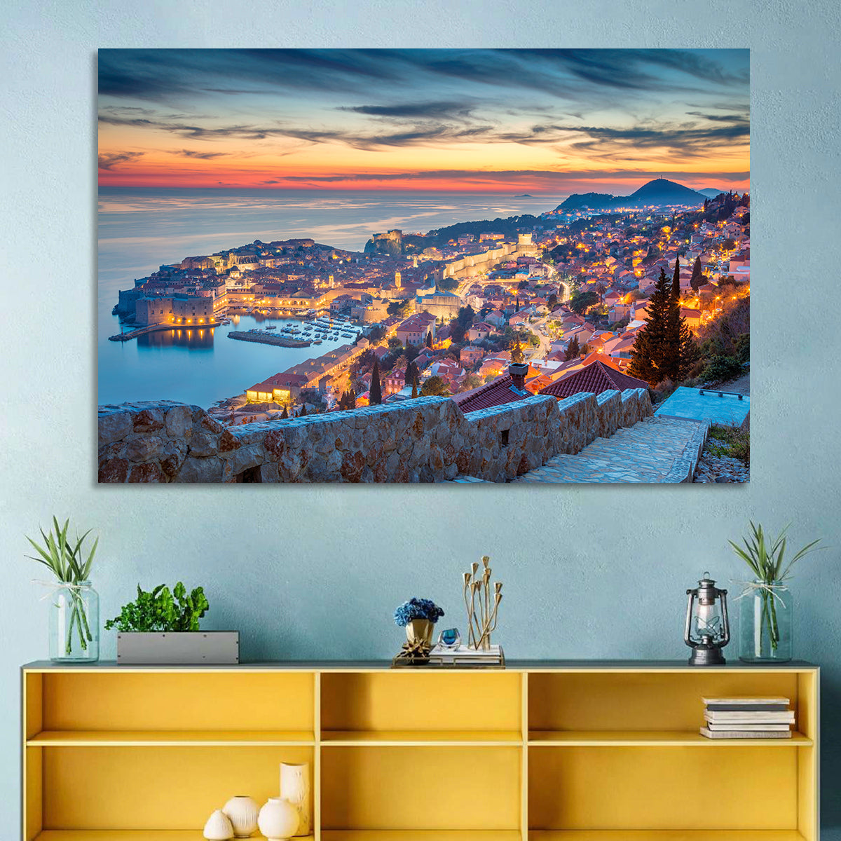 Old Town Dubrovnik at Dusk Wall Art
