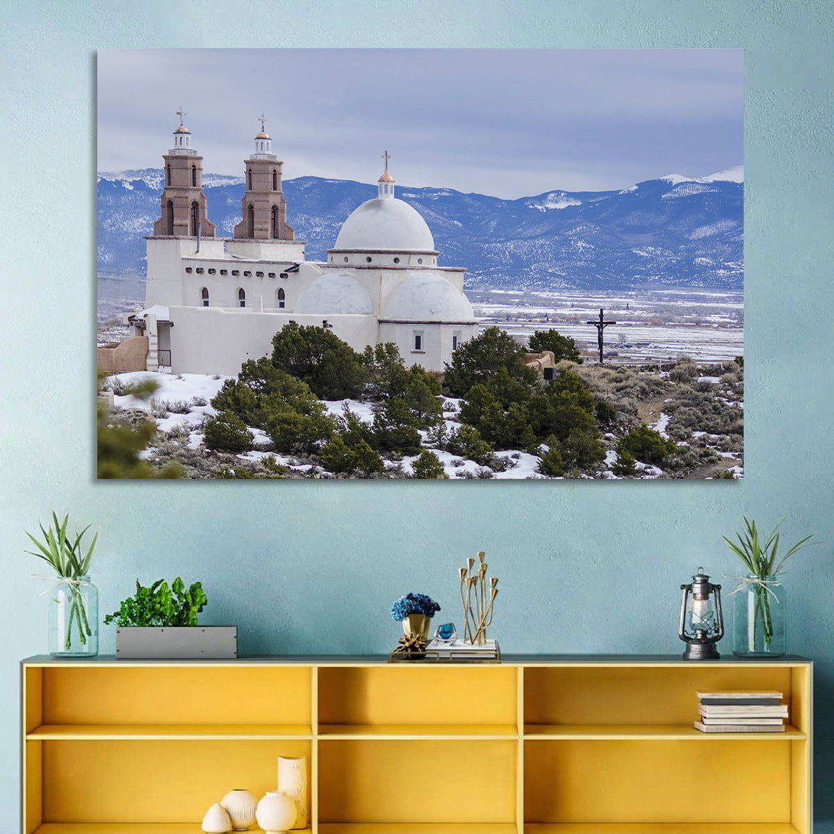 Sanctuario De Chimayo, El Rancho Wall Art in a room, landscape