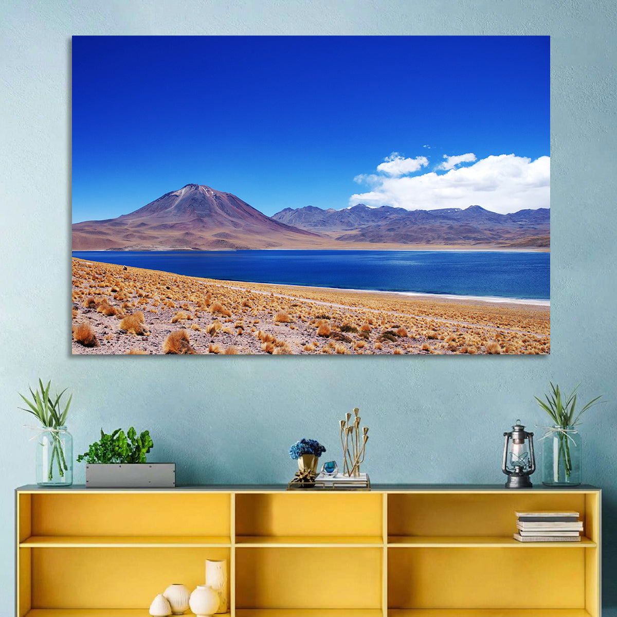 Miscanti Lagoon and Miñiques Volcano Wall Art