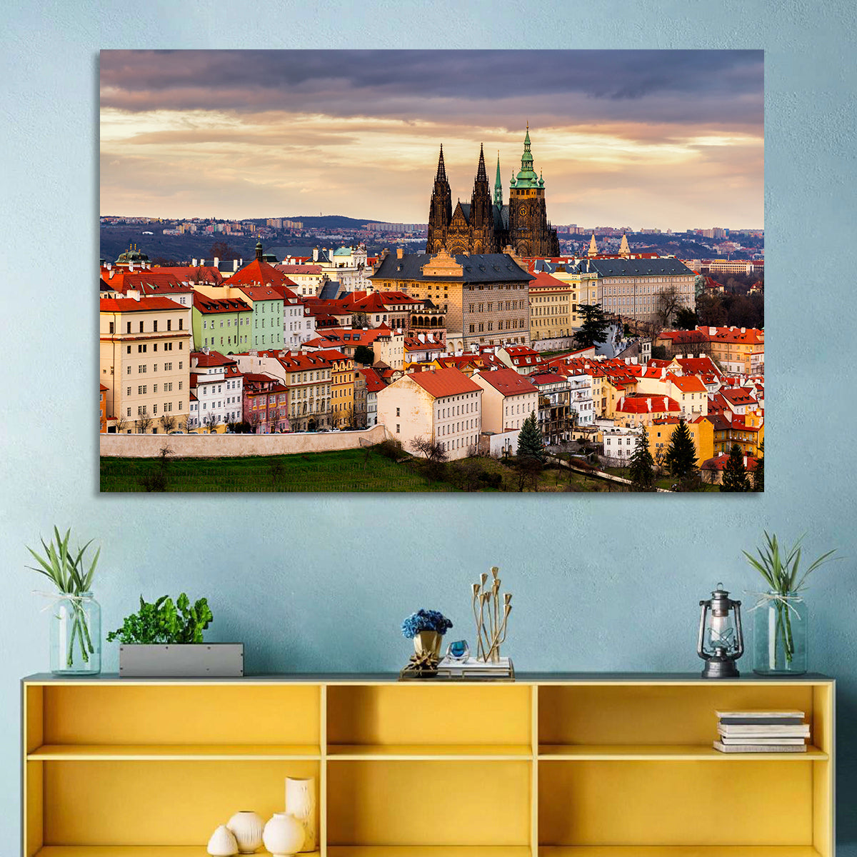 St Vitus Cathedral Prague Wall Art in a room, landscape