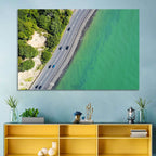 Auckland Coastal Highway Aerial View Wall Art