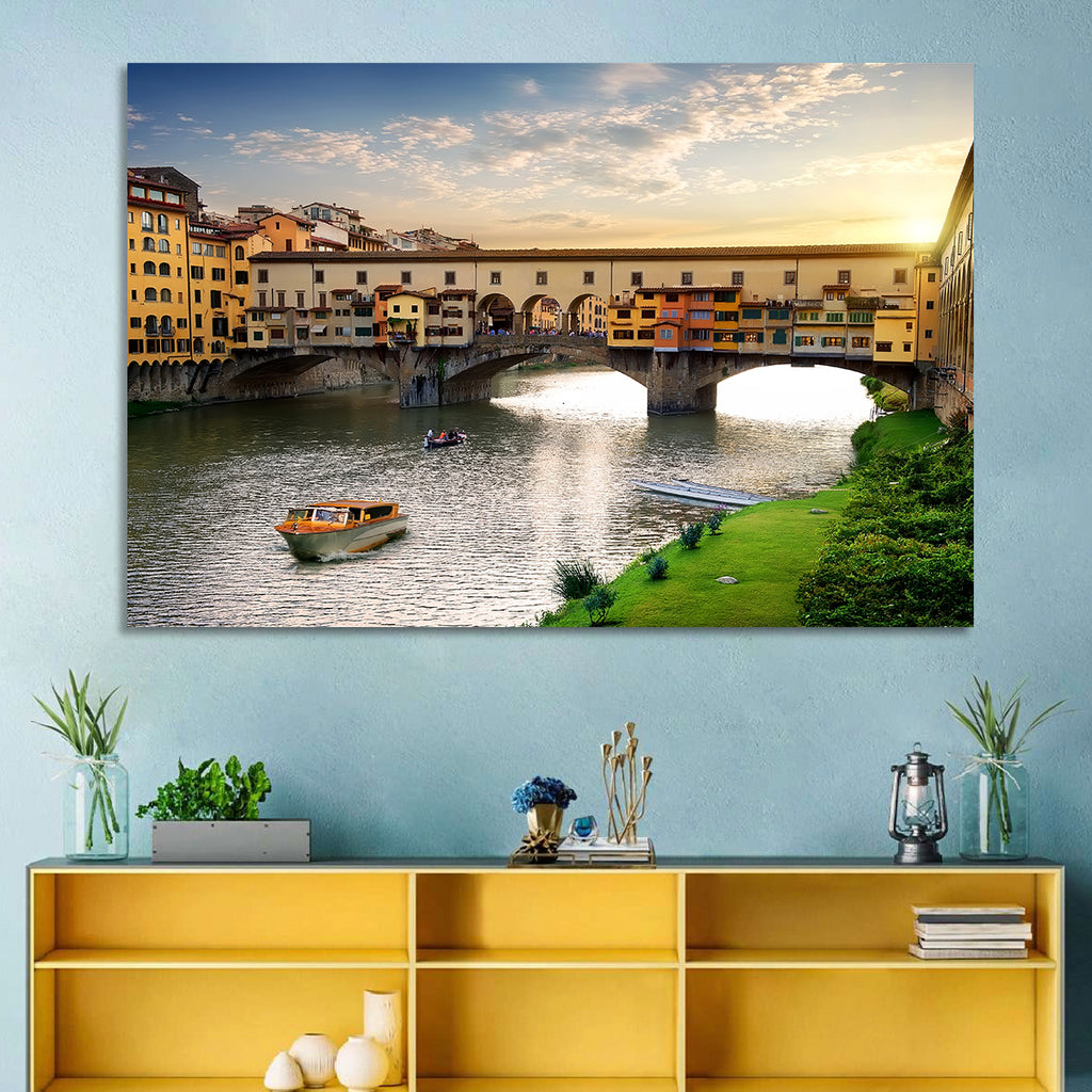 Ponte Vecchio at Golden Hour Wall Art