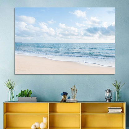 Minimalist Sandy Beach and Gentle Waves Wall Art