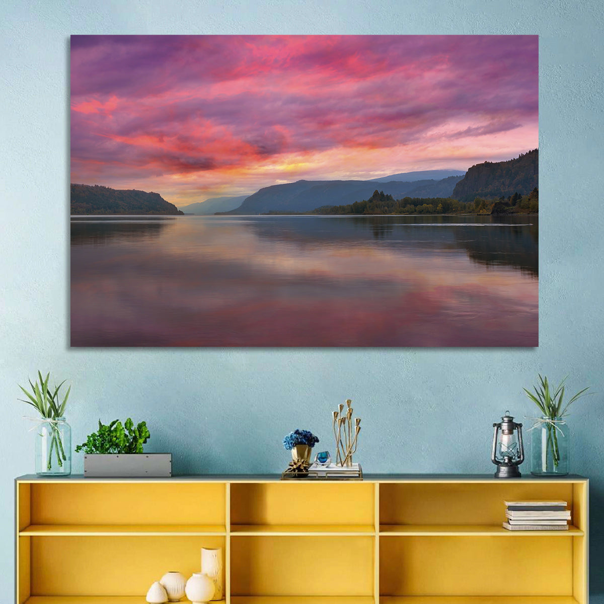 Sunrise Over River Gorge Wall Art
