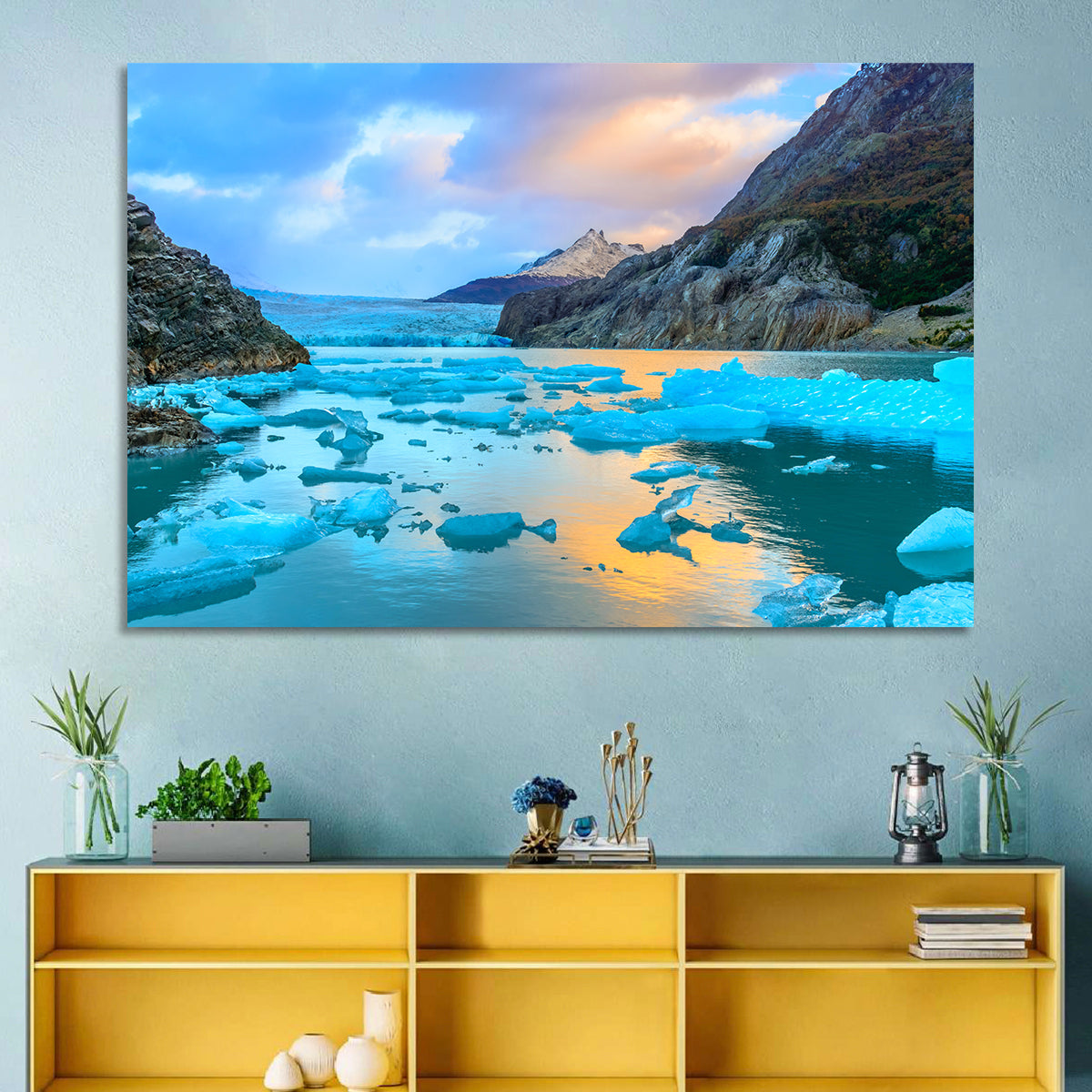 Grey Glacier at Sunset Wall Art