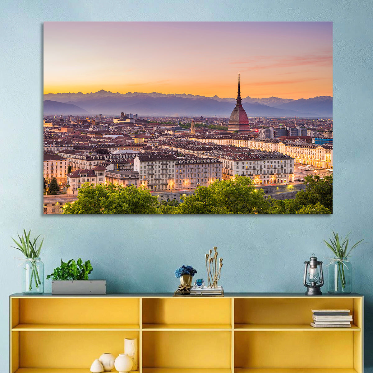 Turin Skyline at Golden Dusk Wall Art