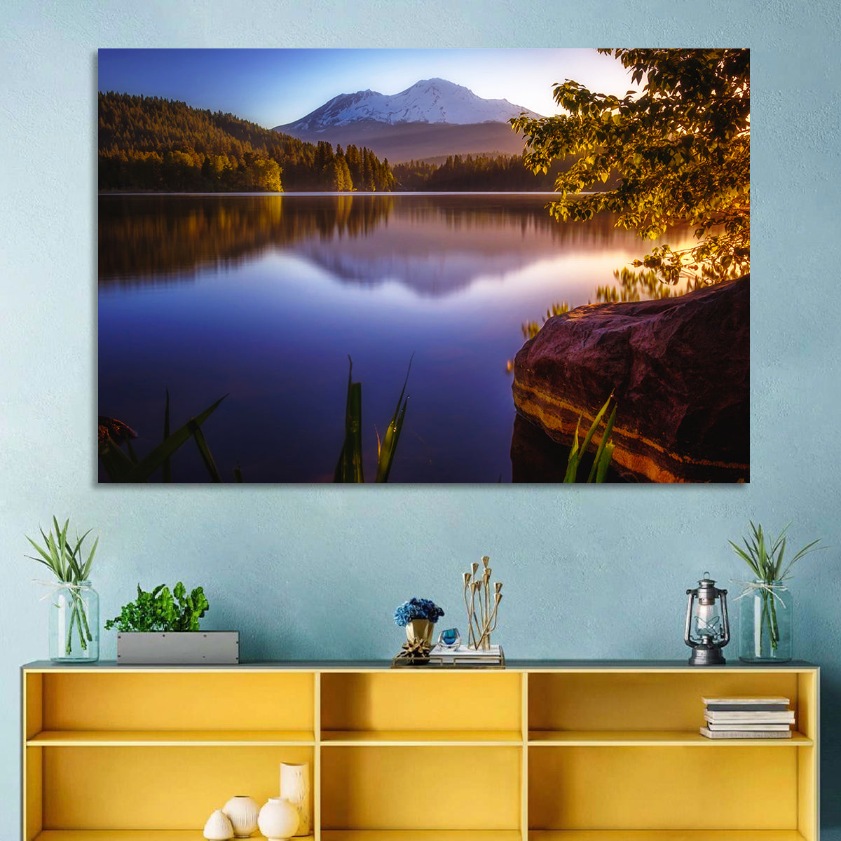 Mt Shasta Reflection at Lake Siskiyou Wall Art