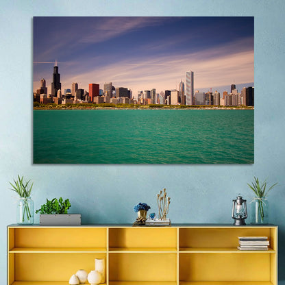 Chicago Skyline Above Lake Michigan Wall Art
