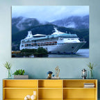 Misty Docked Cruise Ship Wall Art