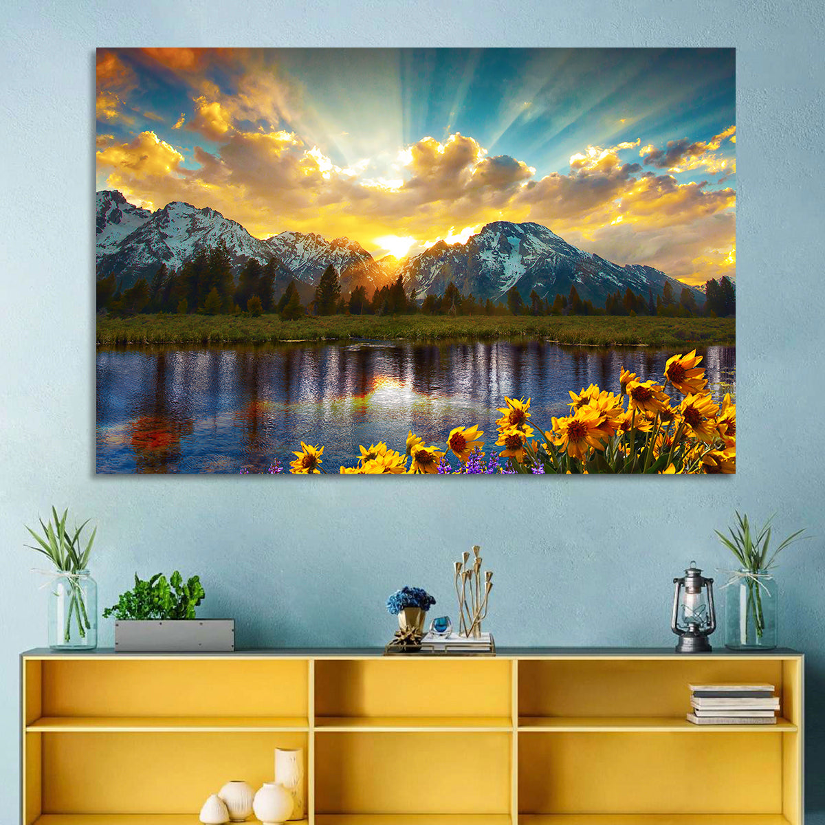 Grand Teton Sunrise Reflection Wall Art