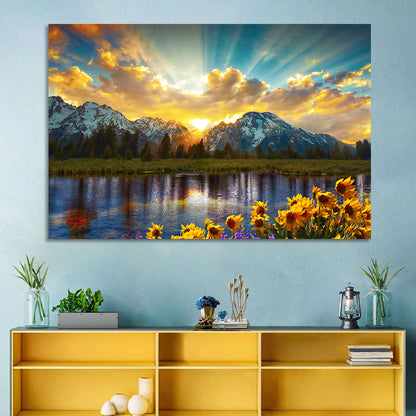 Grand Teton Sunrise Reflection Wall Art