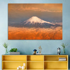 Snow-capped Mount Fuji at Sunset Wall Art
