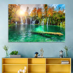 Autumn Waterfalls at Plitvice Lakes Wall Art