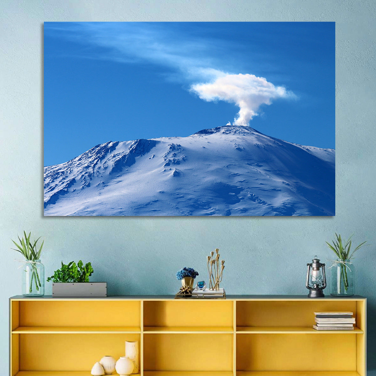 Mount Erebus Summit Wall Art in a room, landscape