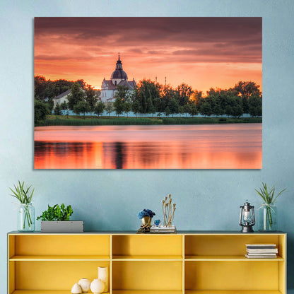 Corpus Christi Church Sunset Reflection Wall Art
