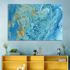 Blue Marble Streams Wall Art