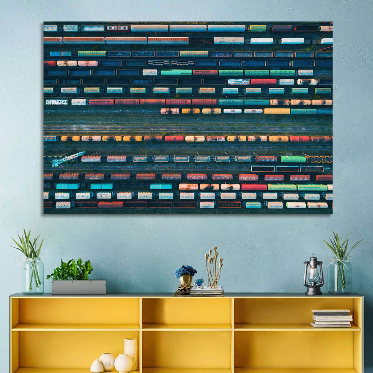 Trains Line Pattern Wall Art