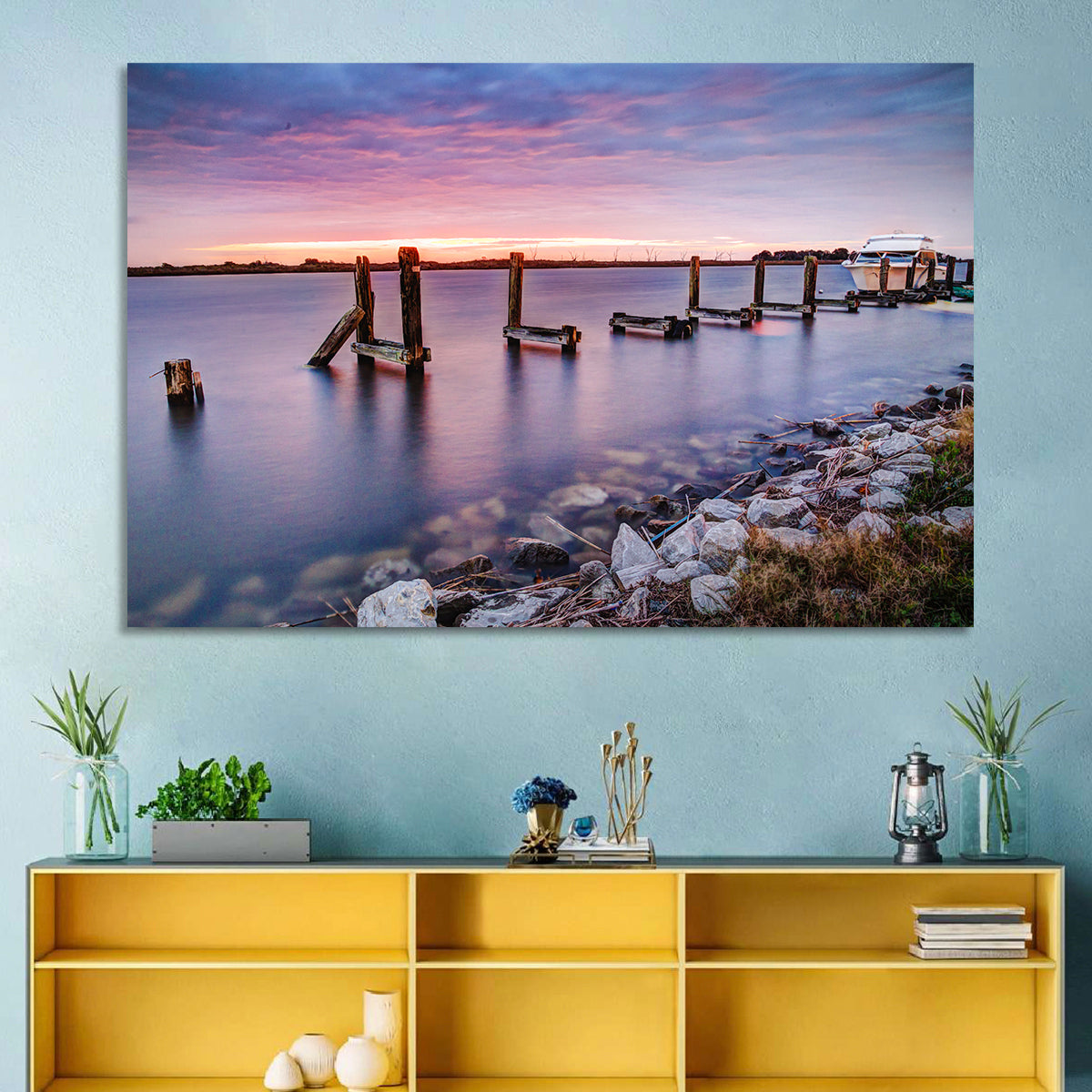 Bayou Lafourche Dock Sunrise Wall Art