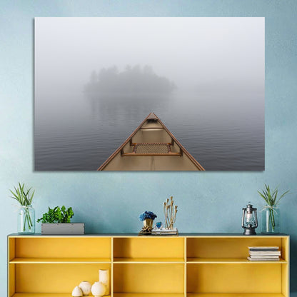 Canoe on Misty Ontario Lake Wall Art