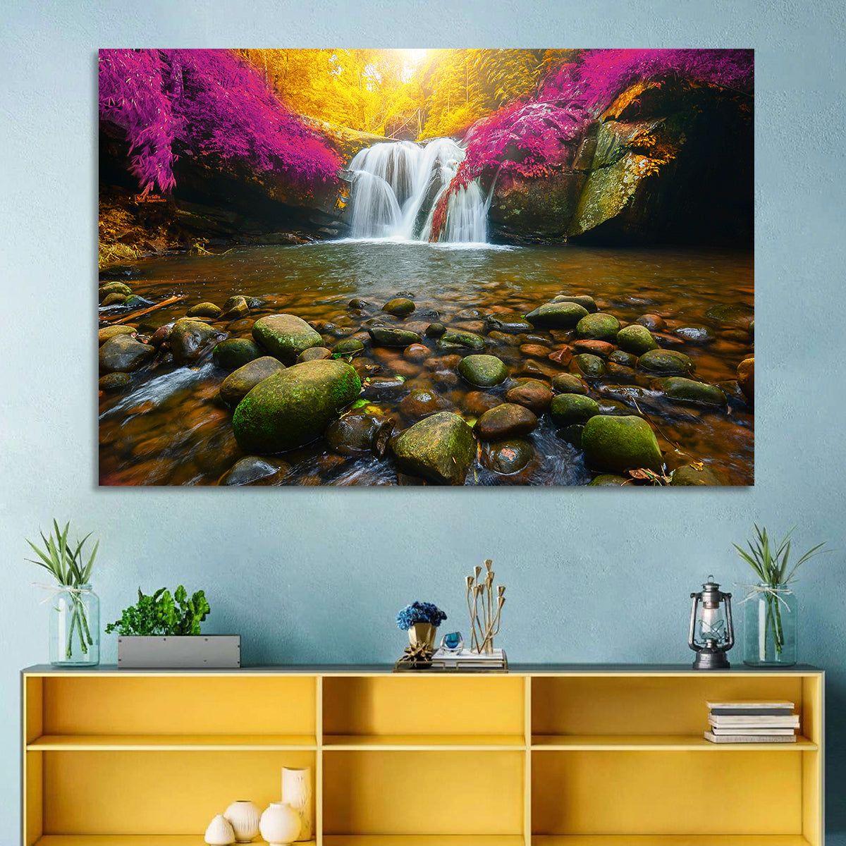 Phu Soi Dao Waterfall at Dusk Wall Art