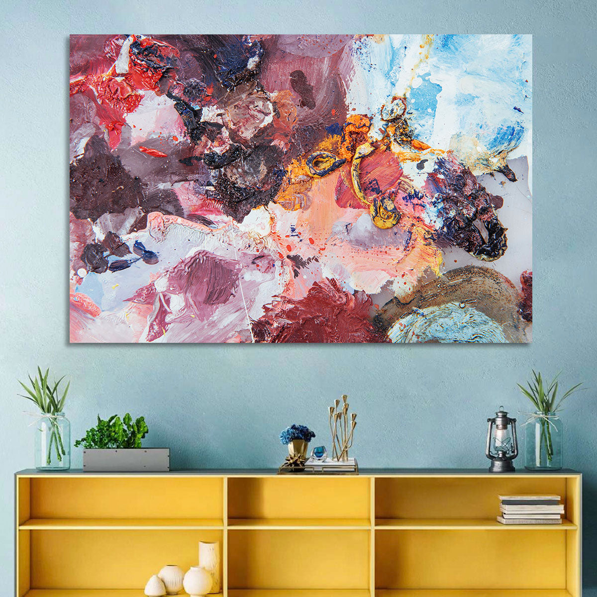 Impasto Color Swirl Abstract Wall Art