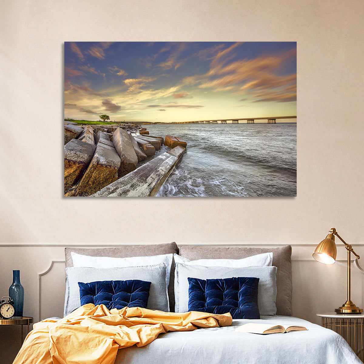 Nassau County Causeway at Sunset Wall Art in a room, landscape