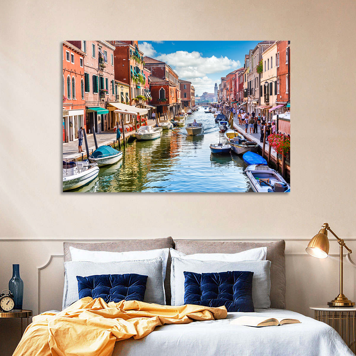 Sunlit Burano Canal, Venice Wall Art