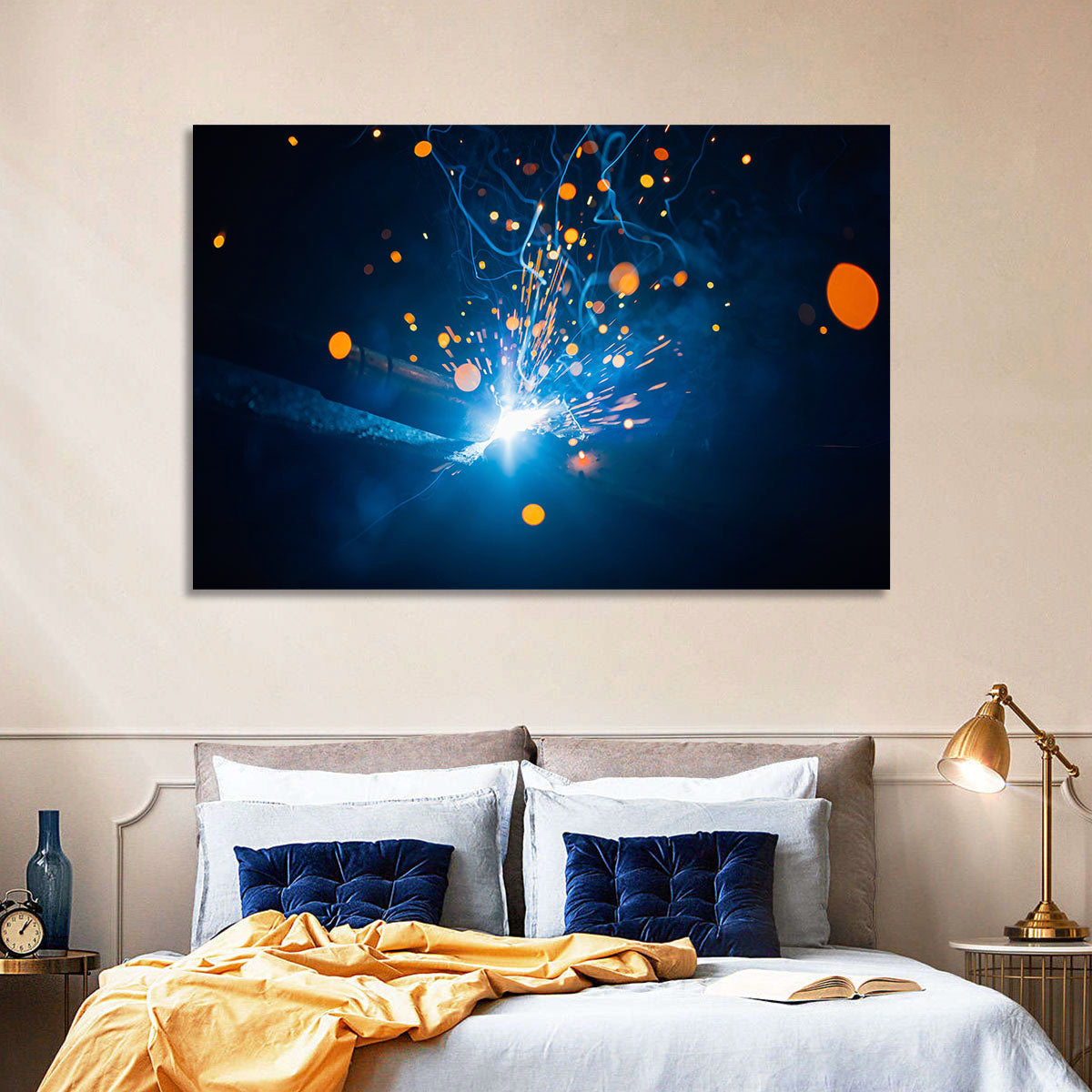 Welding Sparks Close-up Wall Art