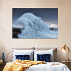 Lighthouse in a Sea Storm Wall Art