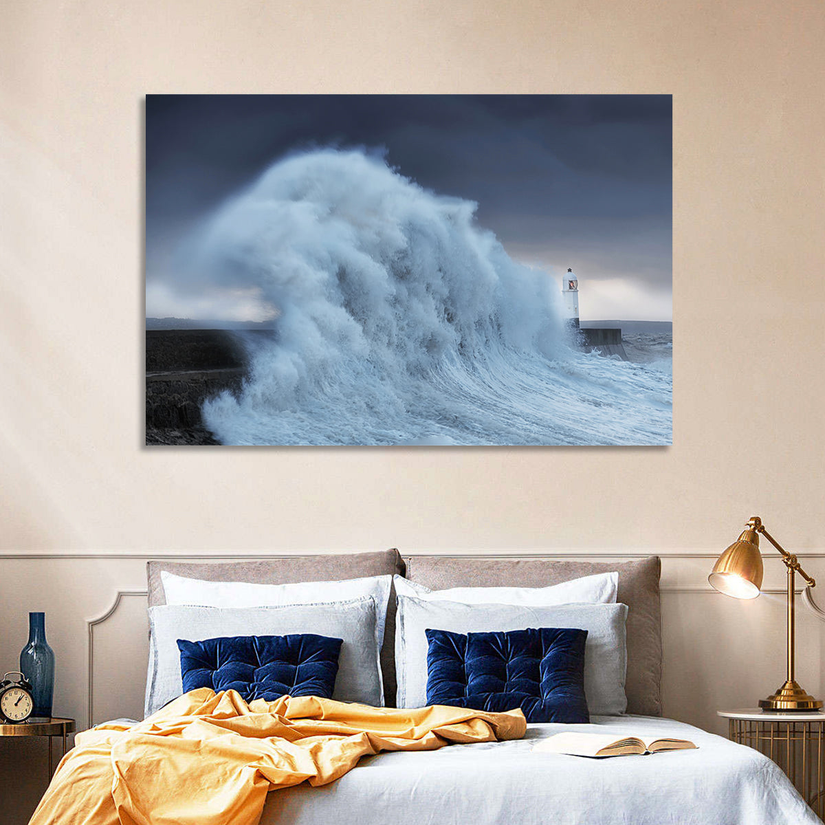 Lighthouse in a Sea Storm Wall Art