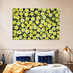 Yellow Chrysanthemum Bloom Pattern Wall Art