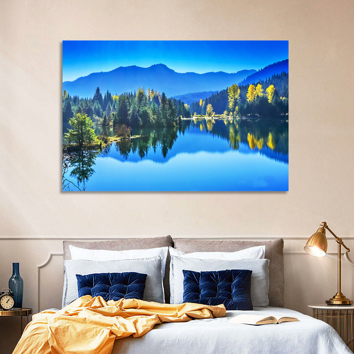 Gold Lake Reflection Wall Art