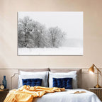 Snow-covered Trees in Fog Wall Art