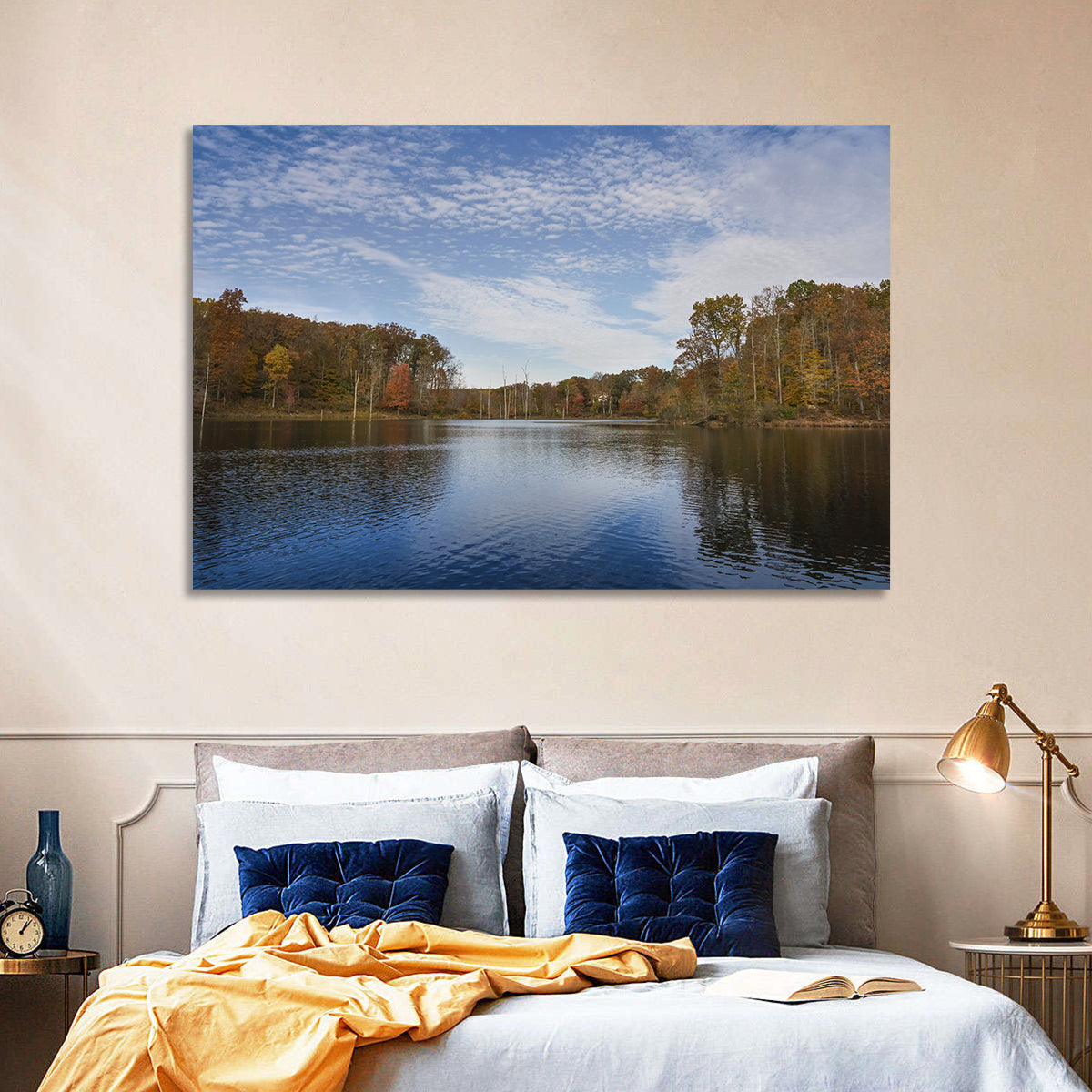 Seneca Lake Autumn Reflection Wall Art