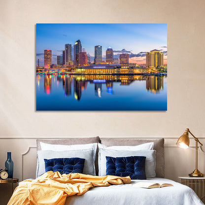Tampa Twilight Skyline Wall Art