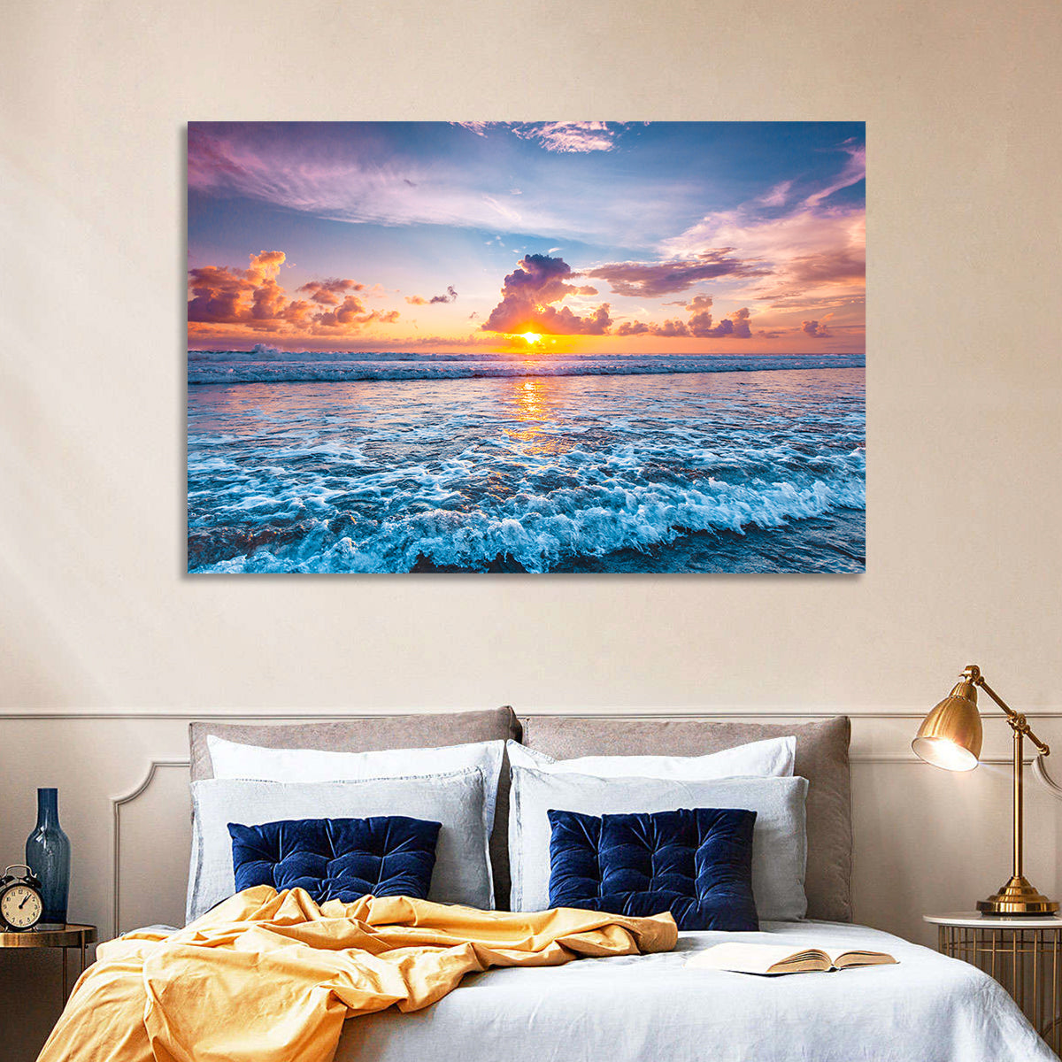 Sunburst Ocean Wave Wall Art