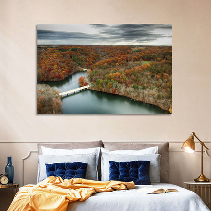 Seneca Lake Aerial View Wall Art