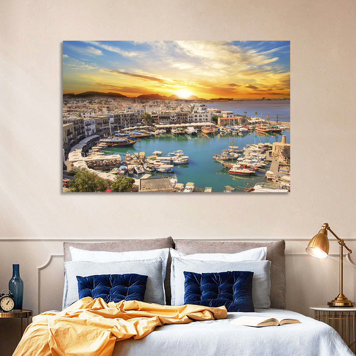 Kyrenia Harbour at Sunset Wall Art