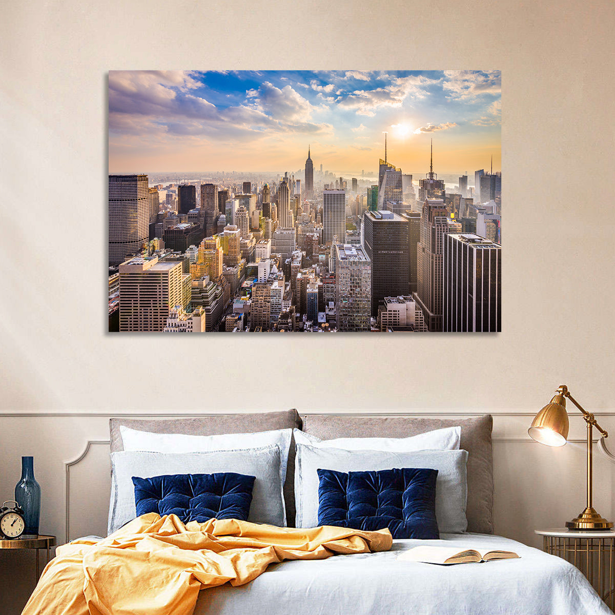 New York City Skyline at Golden Hour Wall Art