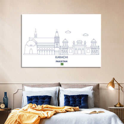 Karachi Skyline with Mazar-e-quaid Wall Art