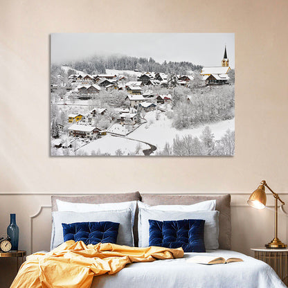 Oberstaufen Winter Village Wall Art